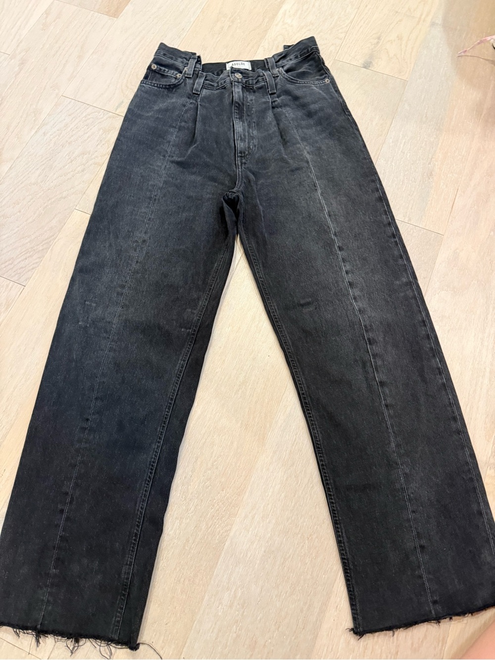 Agolde pieced black jean